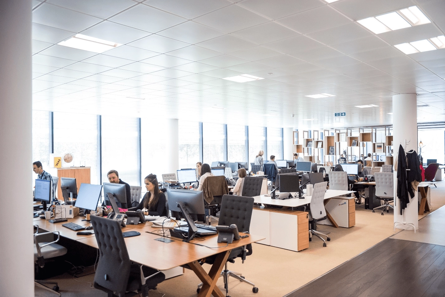 an office with clean air