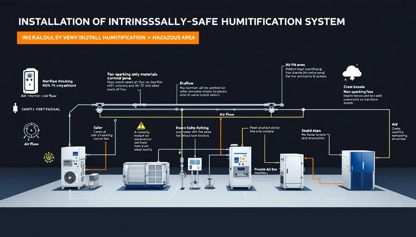 Installation of an intrinsically safe humidification system in a hazardous area.