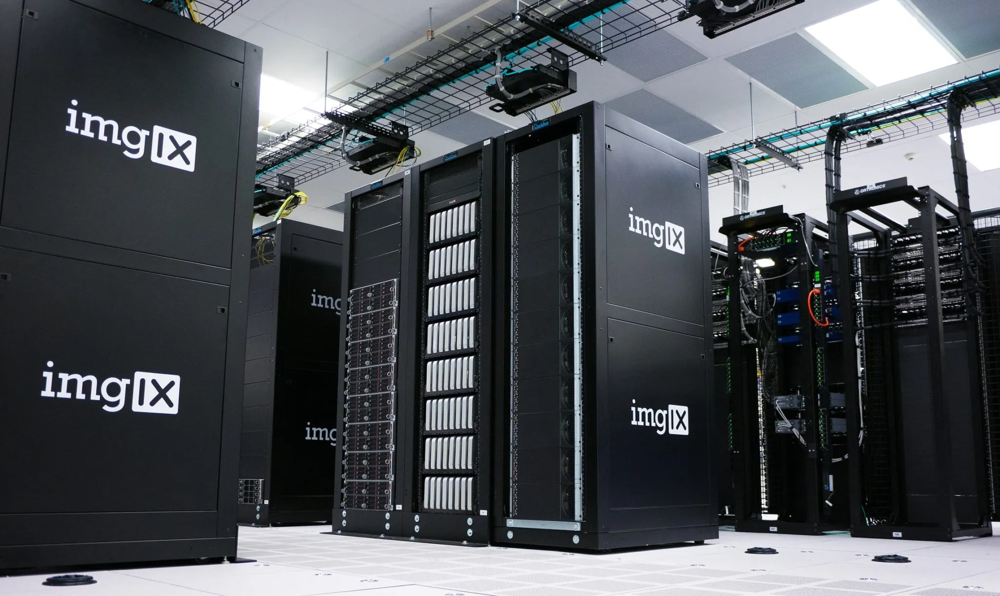 Data center with server racks