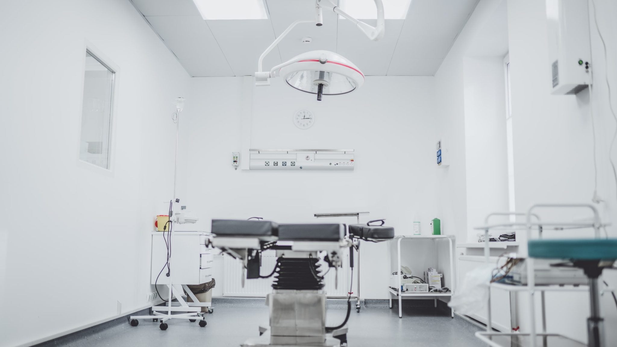 Clean, modern surgical room interior