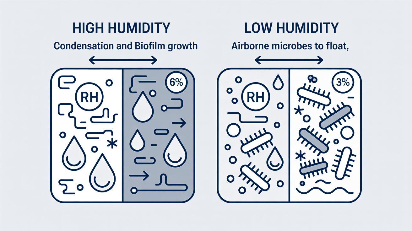 Low RH Isn’t Safe Either — It Keeps Airborne Microbes Floating